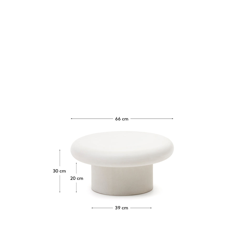 Table basse ronde Addaia en ciment blanc Ø66 cm