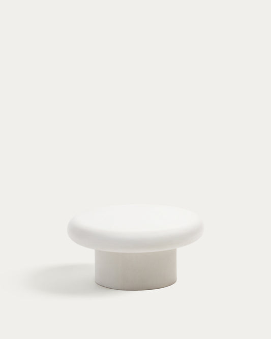 Table basse ronde Addaia en ciment blanc Ø66 cm