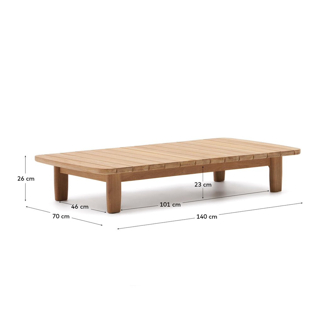 Table basse Tirant en bois de teck FSC 100 % 140 x 70 cm