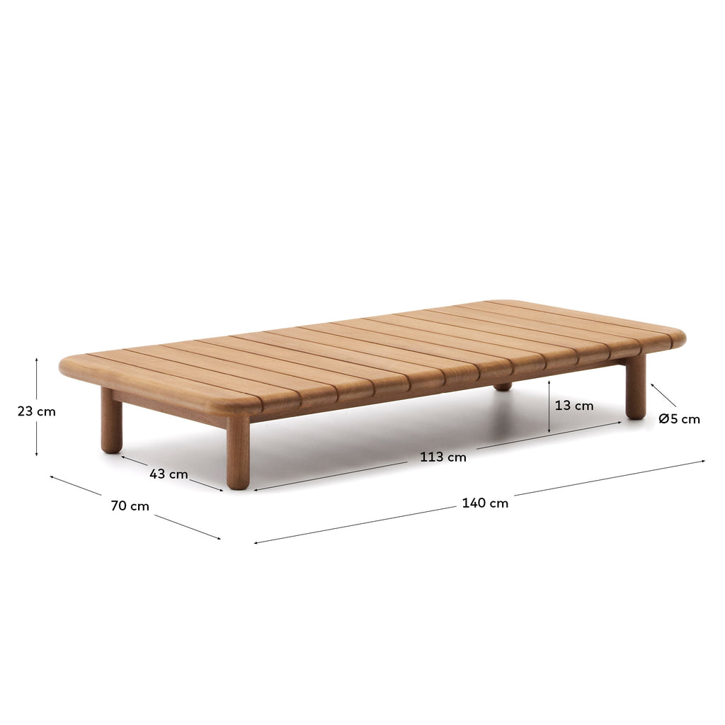 Table basse Turqueta en bois de teck 140 x 70 cm FSC 100 %
