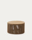 Table basse Dandara en acier, corde beige et bois d'acacia Ø60 FSC 100 %