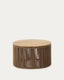Table basse Dandara en acier, corde beige et bois acacia Ø70 cm FSC 100 %