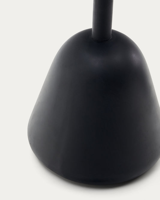 Table basse Saura en métal noir avec plateau en acacia naturel 45 x Ø43 cm FSC 100 %