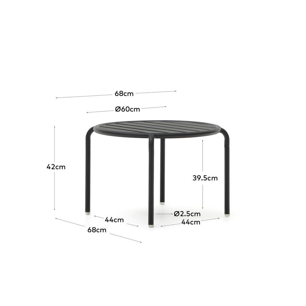Table d'appoint de jardin Joncols en aluminium finition peinture grise Ø 60 cm