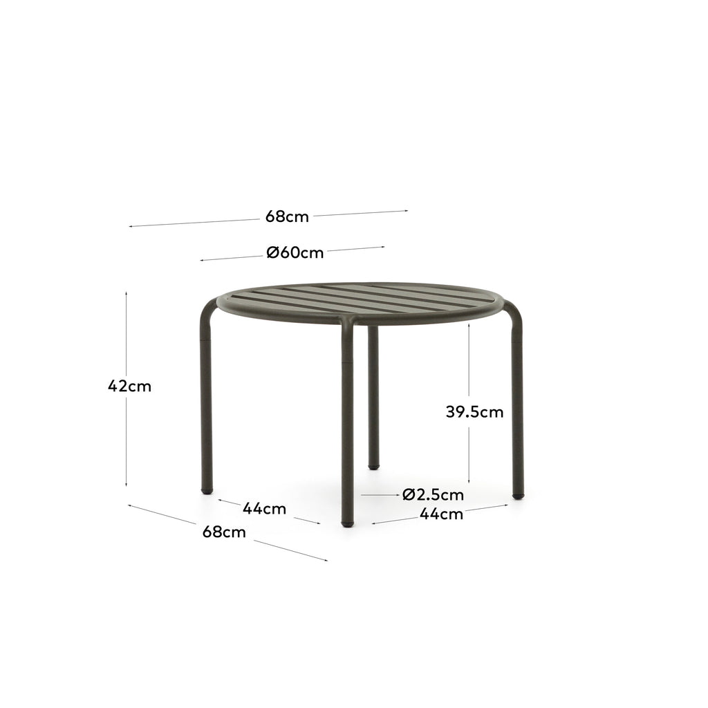 Table d'appoint de jardin Joncols en aluminium finition peinture verte Ø 60 cm