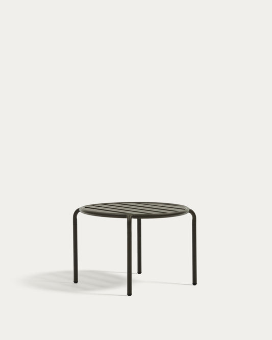 Joncols outdoor aluminium side table with powder coated green finish, Ø 60 cm
