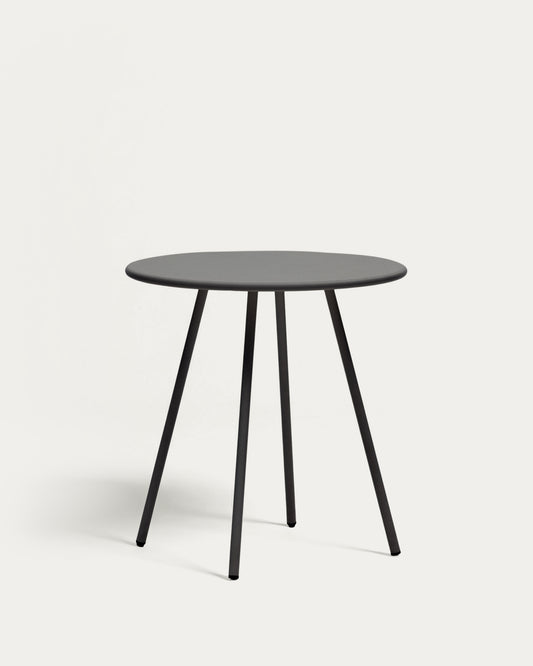 Table ronde de jardin Montjoi en acier finition grise Ø 70 cm