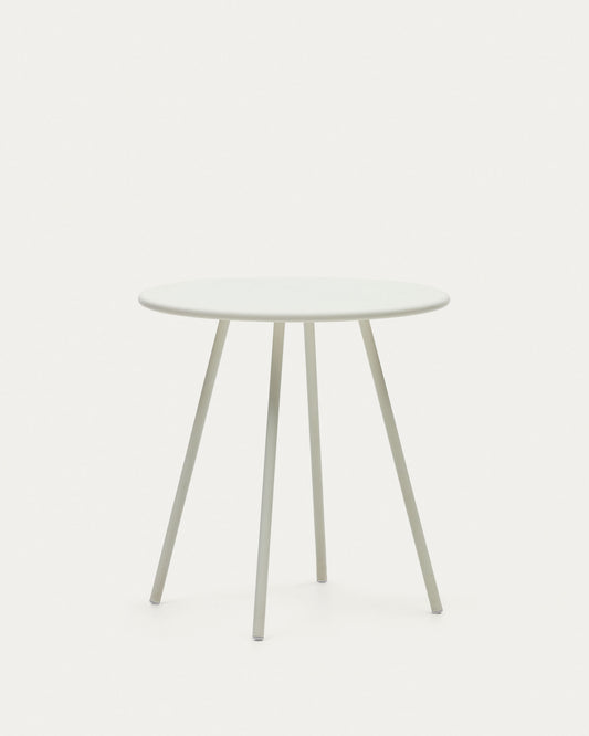 Table ronde de jardin Montjoi en acier finition blanche Ø 70 cm