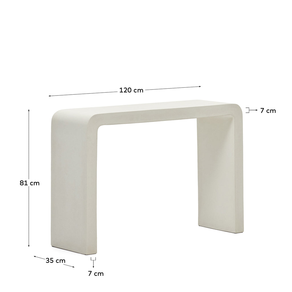 Console Aiguablava en ciment blanc 120 x 80 cm