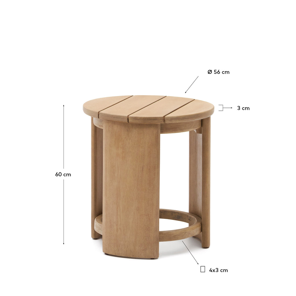 Table auxiliaire Xoriguer en bois d’eucalyptus Ø56 cm FSC 100 %