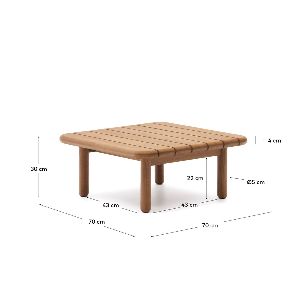 Table basse Turqueta en bois de teck 70 x 70 cm FSC 100 %