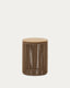 Dandara side table made of steel, beige cord and solid acacia wood, Ø40 cm FSC 100%