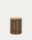 Table auxiliaire Dandara en acier, corde beige et bois d' acacia Ø40 cm FSC 100 %