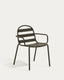Chaise empilable d’extérieur Joncols en aluminium avec finition peinte verte