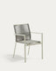 Chaise empilable d’extérieur Culip en corde et aluminium blanc