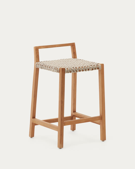 Tabouret Giverola en bois de teck 67,5 cm