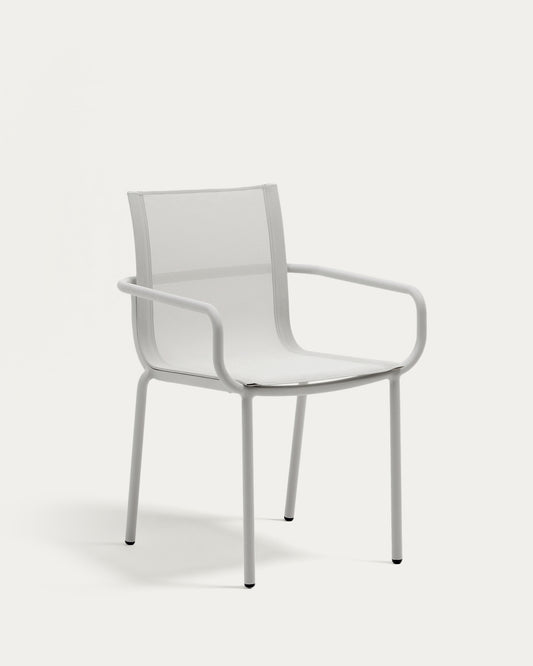 Chaise empilable d’extérieur Galdana en aluminium finition peinte gris clair