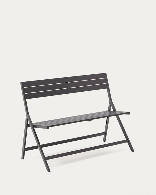 Banc d'extérieur pliable Torreta en aluminium avec finition gris foncé