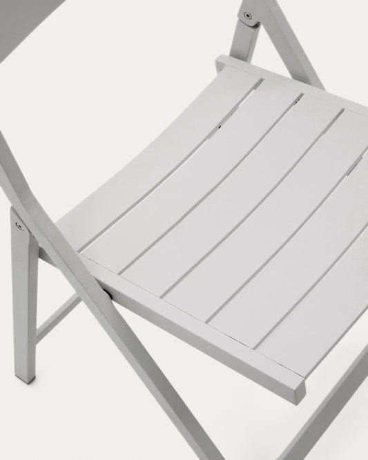 Folding outdoor chair Torreta made of aluminum with light grey finish
