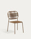 Chaise empilable d’extérieur Talaier en corde synthétique et acier galvanisé finition marron