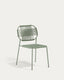 Chaise empilable d’extérieur Talaier en corde synthétique et acier galvanisé finition turquoise