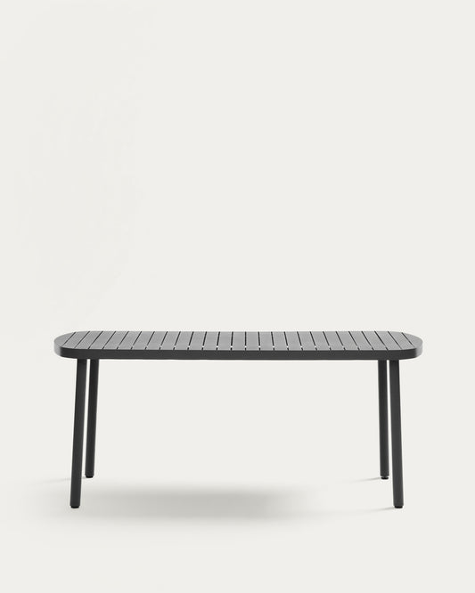 Table de jardin Joncols en aluminium finition peinture grise 180 x 90 cm