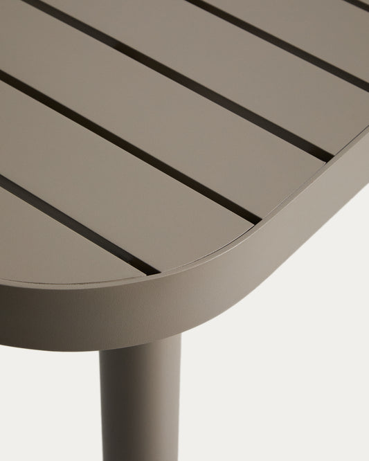 Table d’extérieur Joncols en aluminium avec finition peinte taupe 180 x 90 cm