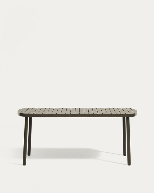 Table de jardin Joncols en aluminium finition peinture verte 180 x 90 cm