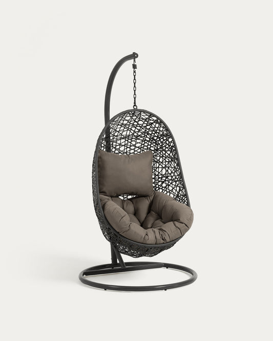 Fauteuil suspendu sur pied Florina gris foncé