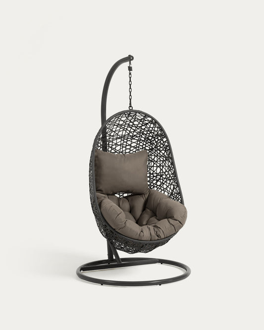 Hanging armchair with dark grey foot Florina dark grey