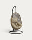 Fauteuil suspendu Florina marron sur pied gris foncé