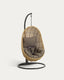 Cira hanging armchair with dark grey base with natural finish