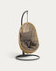 Fauteuil suspendu Cira finition naturelle sur pied gris foncé