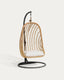 Fauteuil suspendu sur pied gris foncé Ekaterina en rotin