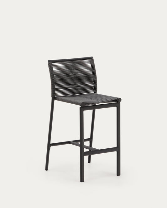 Tabouret d'extérieur Culip en corde et aluminium gris 65 cm