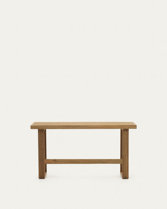 Banc haut 100 % d'extérieur Canadell en bois de teck recyclé 130 cm