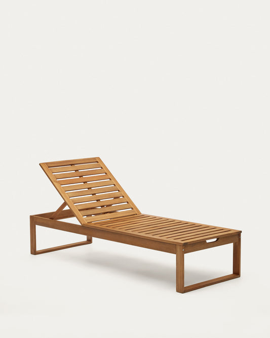 Chaise longue de jardin Sulamita en bois d'acacia FSC 100 %