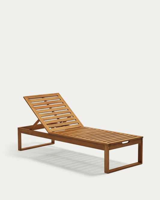 Chaise longue de jardin Sulamita en bois d'acacia FSC 100 %