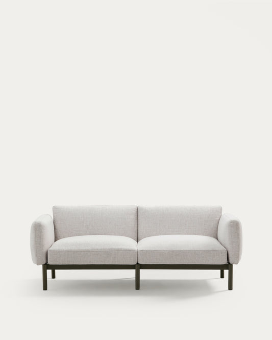 Canapé modulable 2 places d’extérieur Sorells beige et aluminium vert 201 cm