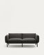 Canapé modulable 2 places d’extérieur Sorells gris et aluminium gris 201 cm