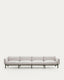 Canapé modulable 4 places d’extérieur Sorells beige et aluminium vert 370 cm