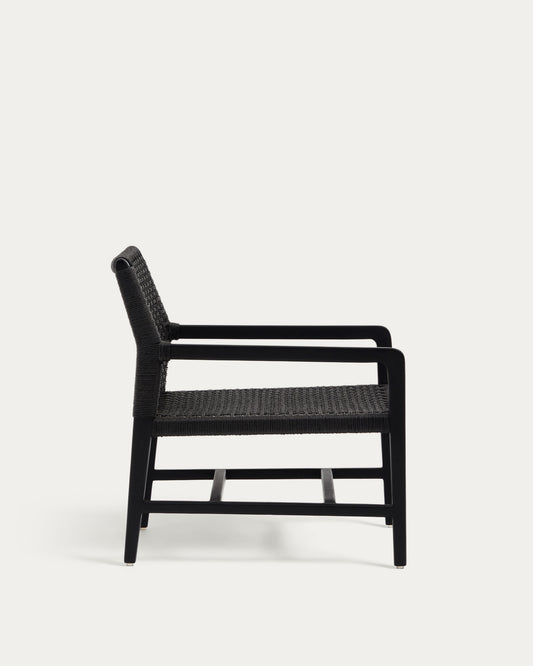Fauteuil Sabolla en bois de teck finition noire