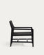 Fauteuil Sabolla en bois de teck finition noire