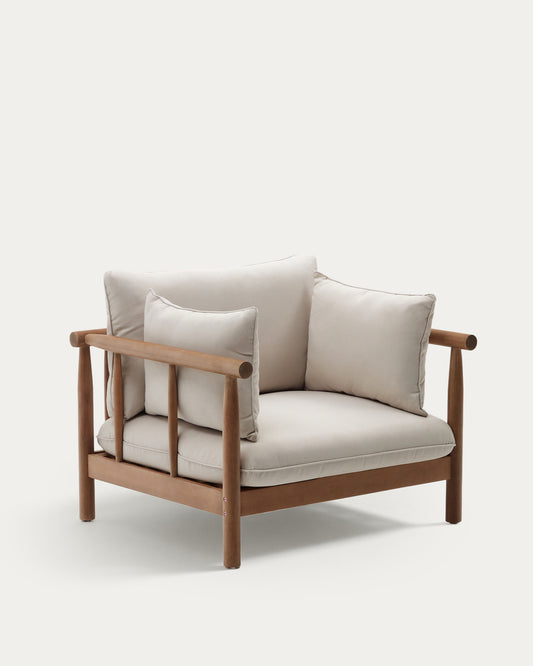 Fauteuil Sacova en bois d'eucalyptus