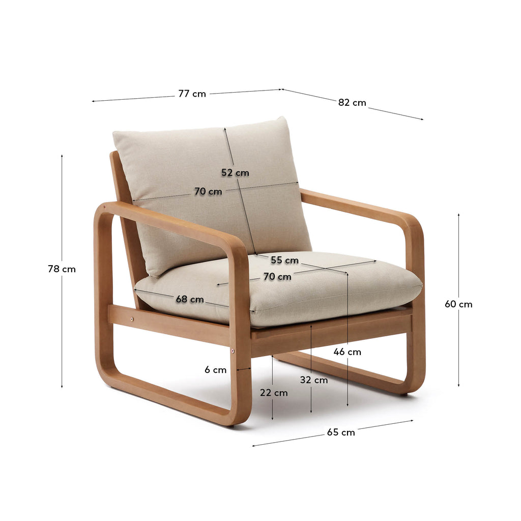 Chaise Sacaleta en bois d'eucalyptus