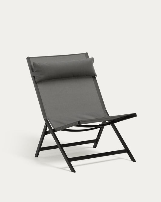 Fauteuil pliant Canutells en aluminium avec finition gris foncé