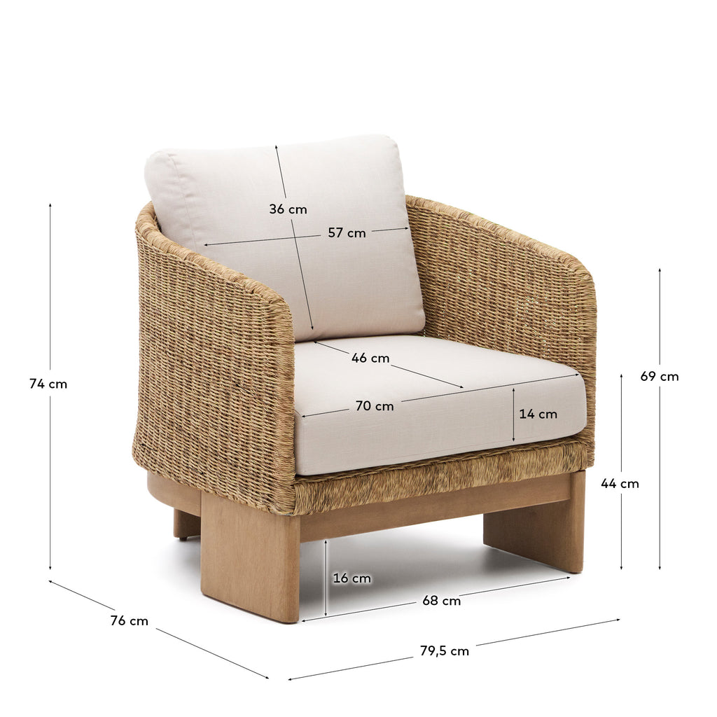 Fauteuil Xoriguer en rotin synthétique et bois d’eucalyptus FSC 100 %