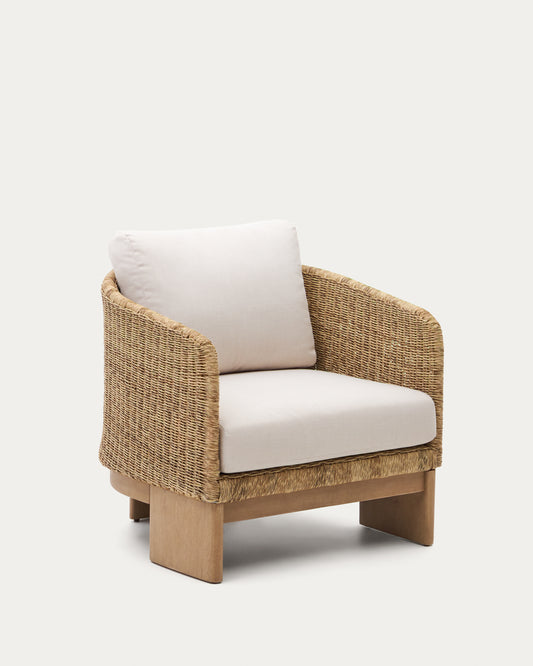 Fauteuil Xoriguer en rotin synthétique et bois d’eucalyptus FSC 100 %