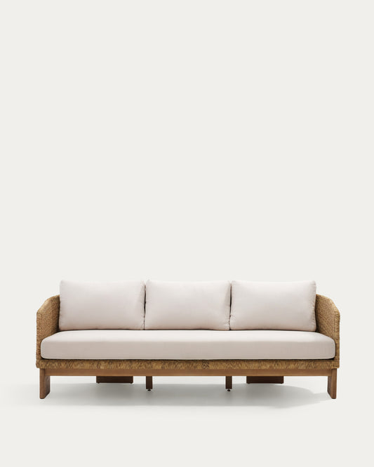 Canapé Xoriguer 3 places en rotin synthétique et bois d’eucalyptus FSC 100 % 223 cm