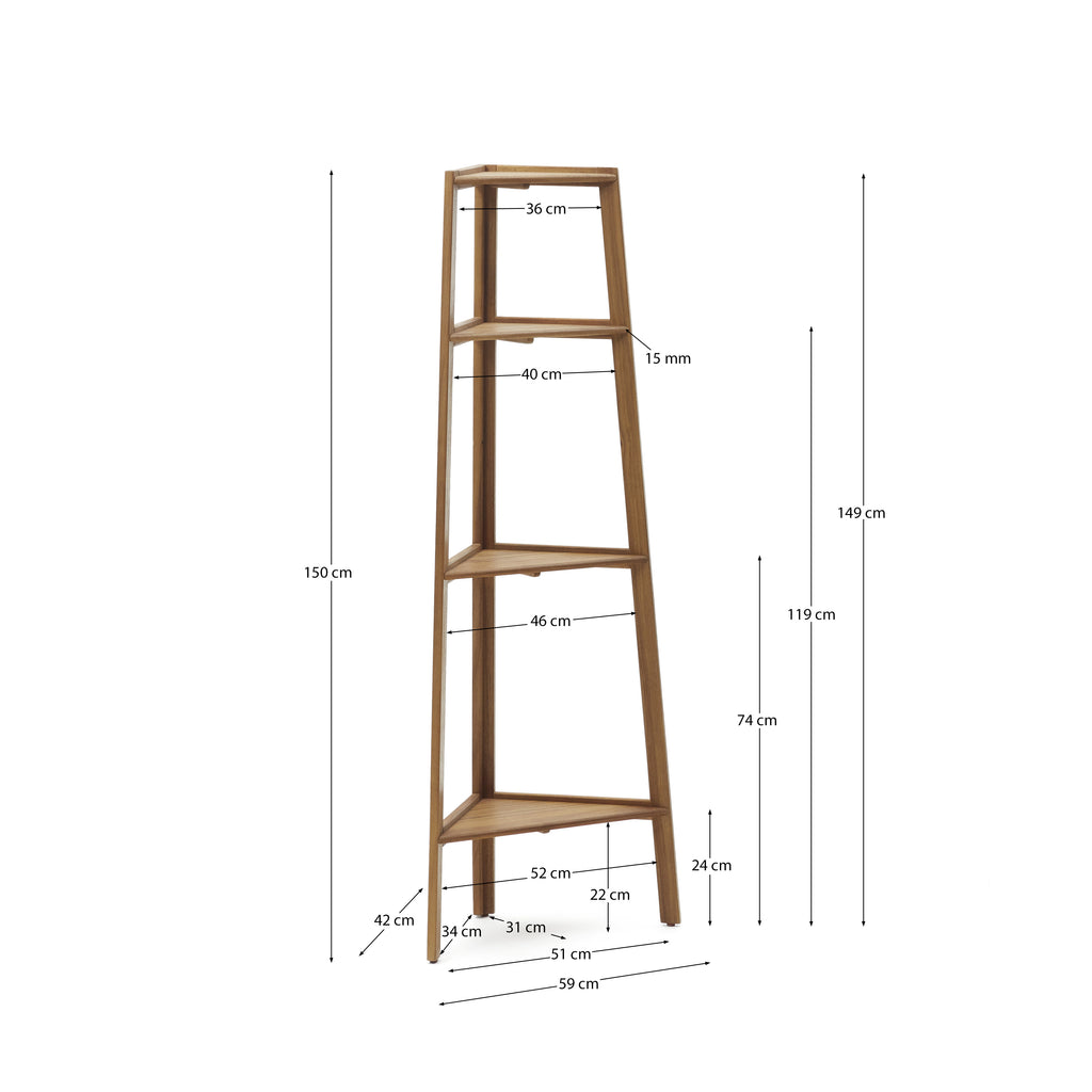Victora outdoor shelving unit made from solid acacia wood, 42 x 150 cm FSC 100%